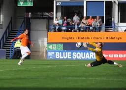 Danny Crow looking for his first Luton goal thwarted again