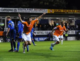 Pilkington's fellow defender Zdenek Kroca scores the second for Luton