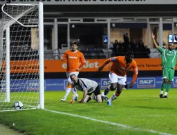 Amari Morgan-Smith turns to celebrate his contribution to the cause