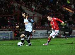 Alex Lawless makes his Luton debut in a 1-0 defeat at the Racecourse Ground