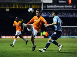 Dan Gleeson on defensive duties as were most of the Town side that evening