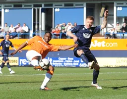 Adam Newton goes close