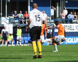 Morgan-Smith scores the Town first in a 6-0 drubbing of Southport avenging the defeat two weeks earlier