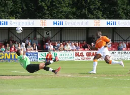 Amari Morgan-Smith fires the Town ahead in a comfortable 4-0 win