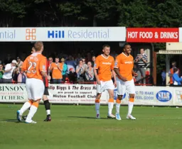Matthew Barnes-Homer celebrates his second goal which made it 4-0 to the Town on the day