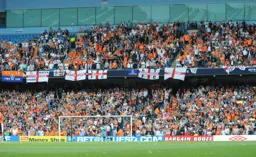 The Luton fans that made the trip up to the Etihad Stadium but unfortunately saw an agonising play-off final failure