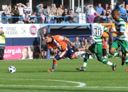 Danny Crow gets down low