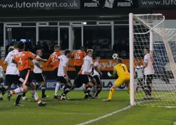 Aaron O`Connor gives the Telford defence an anxious moment