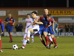 Jake Wooley tussles for the ball