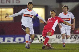 Alex Lawless goes in for a tackle.