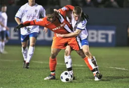 Andre Boucaud fights to hold off his marker