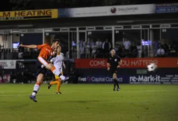 Alex Lawless hits a spectacular effort towards goal