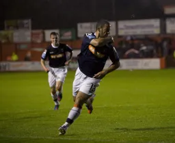 Stuart Fleetwood celebrates his goal