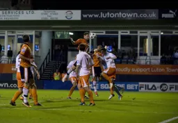 Simon Ainge heads in Town`s first goal