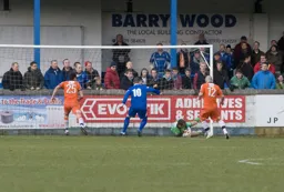 Dean Brill gets down to make a save