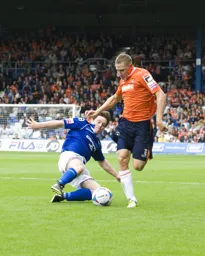 David Martin skips past his marker