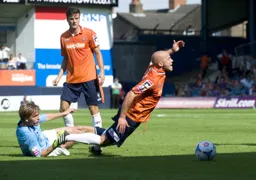 Luke Guttridge is sent tumbling