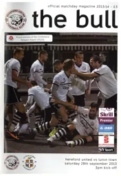 Programme: Hereford United vs Luton Town FC (28 Sep 2013)