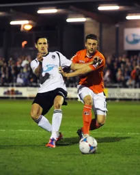 Fraser Franks staying close to his marker