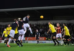 Luke Wilkinson heads towards goal