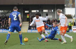 Nathan Oduwa beats his man