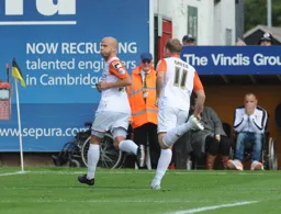 Luke Guttridge has just scored Town`s first goal