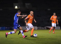 Luke Guttridge displays a look of determination