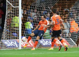 Danny Hylton has just scored his and Town`s first of the afternoon