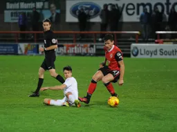 Glen Rea makes a sliding tackle