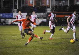 Isaac Vassell scores the Towns first goal