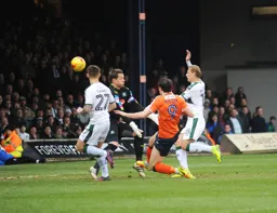Danny Hylton gets between defenders to give the Town an early lead