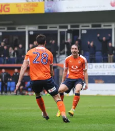 Danny Hylton shows his delight after scoring the equalizing goal