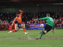 Isaac Vassell scores the Hatters third goal