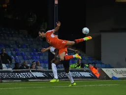 Danny Hylton goes acrobatic