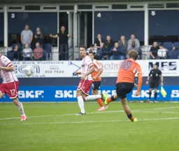 Luke Berry completes his hat-trick with the fifth goal