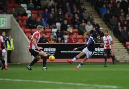 Luke Berry goes for goal