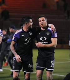Alan Sheehan and Johnny Mullins look pleased after the final whistle