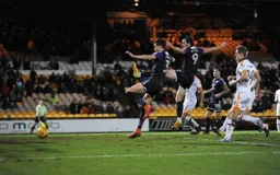 Dan Potts and Danny Hylton cannot apply the finishing touch