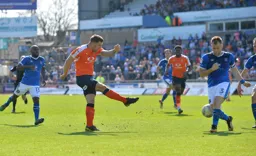 James Collins shot is blocked by Danny Grainger