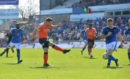 James Collins shot is blocked by Danny Grainger