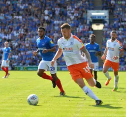 James Collins with the ball at his feet