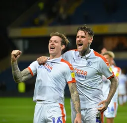 Glen Rea and Sonny Bradley celebrate at the end of the game