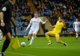 Jack Stacey about to be tackled.