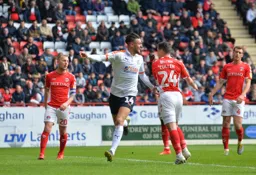 Harry Cornick celebrates a goal