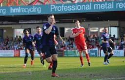 James Collins with his goal celebration
