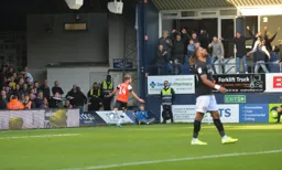 Harry Cornick celebrates after making it 2-0 to the Town