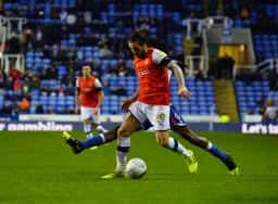 Jacob Butterfield keeping possession ticking over with Ovie Ejaria about to attempt to hack him down