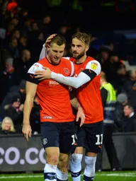 Andrew Shinnie congratulates James Collins on his equaliser