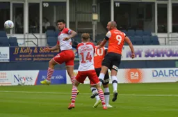 Danny Hylton wins his aerial battle