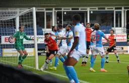 Sonny Bradley wheels away, but he didn't equalise, Hayden Carter has put the ball in the back of his own net